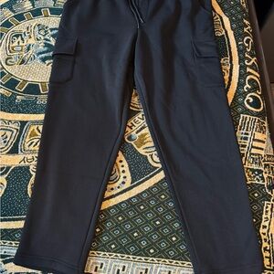 RBX Active Men’s Black Fleece Cargo Sweatpants Comfort Fit Athletic Joggers XL